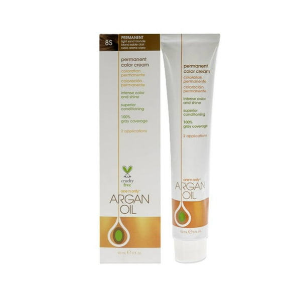 Argan Oil Permanent Color Cream - 8S Light Sand Blonde by One n Only for Unisex - 3 oz