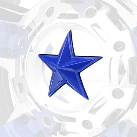 Blue Star Series - Blue XD Series Center Star Emblems For All Rockstar Wheels-Pack of 5