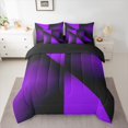 thumbnail image 3 of Manfei Chic Stripes Ombre 7-Piece Twin Bedding Sets, Purple Abstract Minimalism Bedding Comforter Set, Teens Kids Adult Men Women Reversible Sheet Sets, Breathable Home Decor, 3 of 8