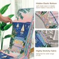 thumbnail image 5 of Yayeee 2 Pack Dining Chair Covers Stretch Parson Chairs Slipcovers Seat Protector, Colorful Seaside, 5 of 6