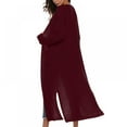 thumbnail image 3 of HULKLIFE European Women Long Cardigan Plus Size Thick Kimono Long Sleeve Sweater Loose Hem Women Outerwear, 3 of 3