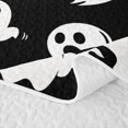 thumbnail image 5 of Homewish Classic Halloween Ghost Bed Spread Queen,Silhouette Spooky Pattern Queen Coverlet Set,Black White,3pcs, 5 of 7