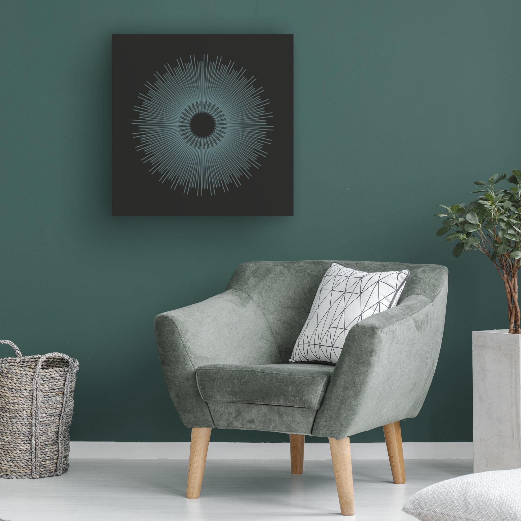 Canvas Wall Art - Tom Quartermaine 'Modern Blue Abstract Sun Art Square' Wall Art for Living Room, Bedroom, or Office Décor by Trademark Fine Art - 35 x 35 Inches