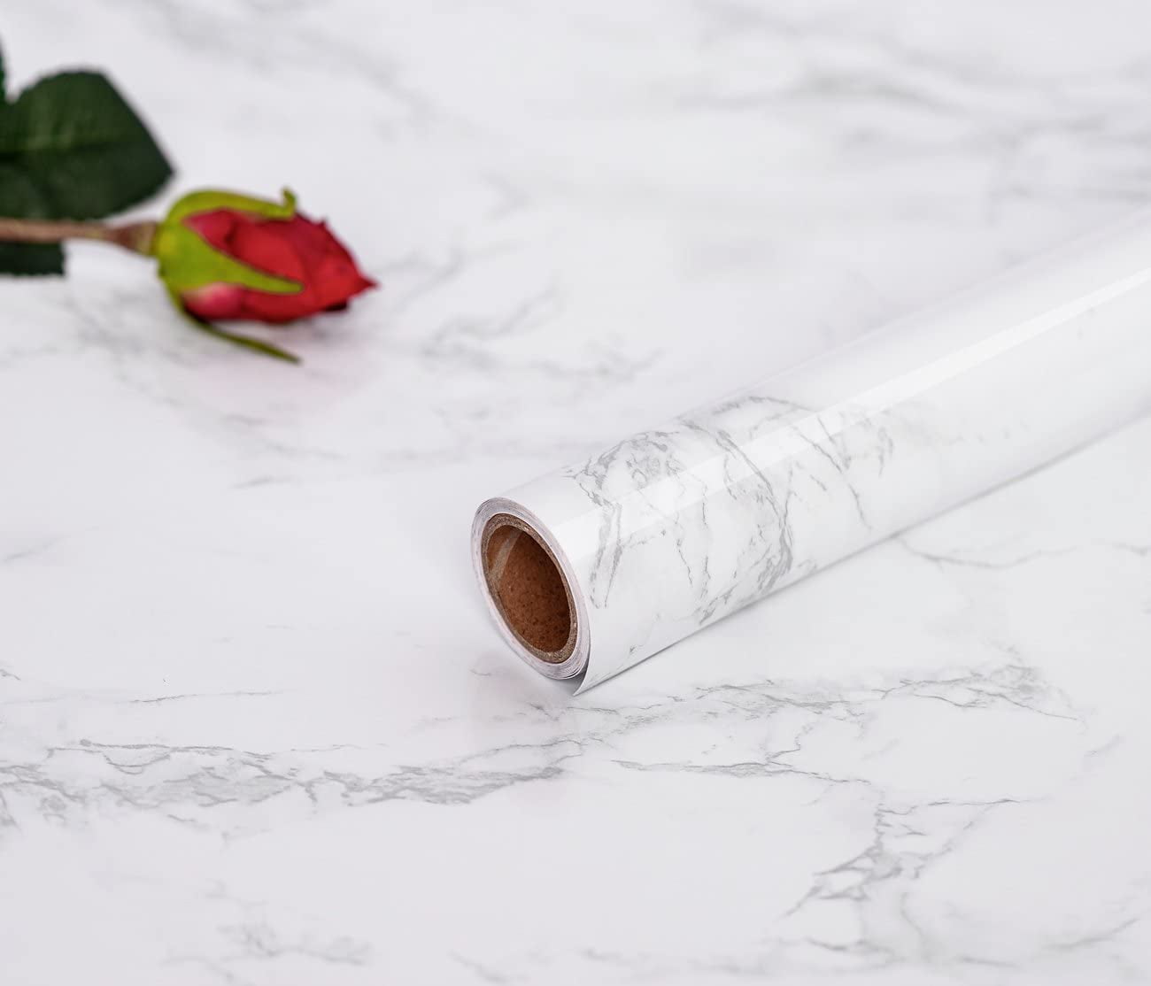 (4 pack) UMIGGEE Marble Contact Paper 17.7" x 78.7" Gray/White Marble Peel and Stick Wallpaper for Kitchen Self Adhesive and Removable Film Cabinet Furniture
