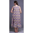 thumbnail image 4 of Bimba Medium Purple Floral Leaves & Ranunculus Printed Cotton Nightgowns For Women Sleeveless Gown Sleepwear Maxi Dress Medium, 4 of 6
