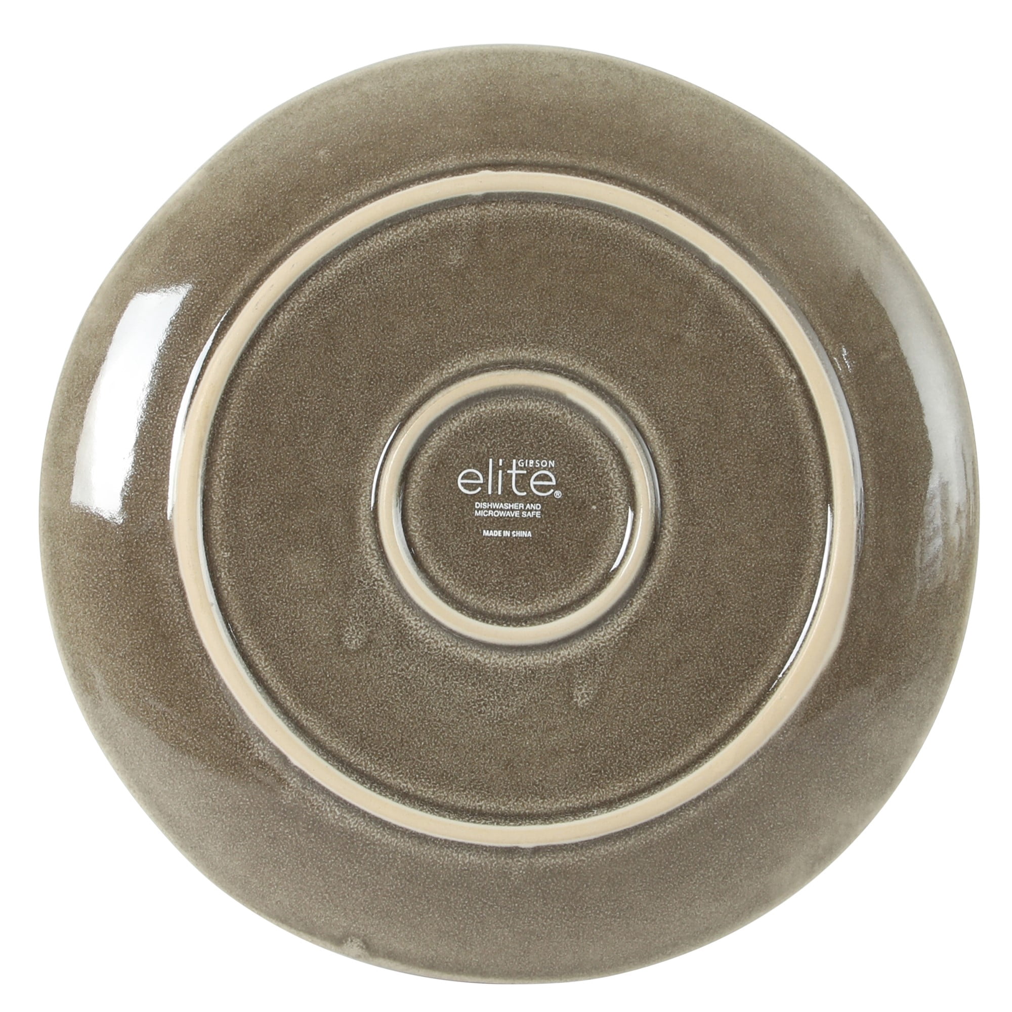 Gibson Elite Sandy Pines Stoneware Plates and Bowls Set - 12 Piece Reactive Glaze Dinnerware Set - Service for 4 - Dishwasher and Microwave Safe - Brown