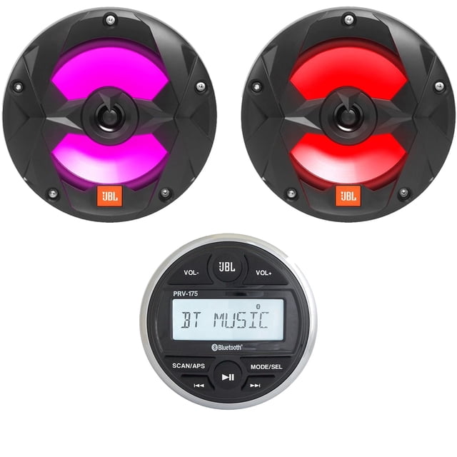 Receptor JBL Marine Bluetooth USB/AUX digital estéreo con altavoces de 6.5 pulgadas y 225 W (par)