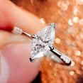 thumbnail image 4 of solitaire jewels 1.5CT Vintage Style Marquise Moissanit Engagement Ring For Women, 14K White Gold, 4 of 7