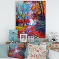 thumbnail image 2 of Designart ' Red Autumn Landscape With Little Road ' Traditional Canvas Wall Art Print, 2 of 4
