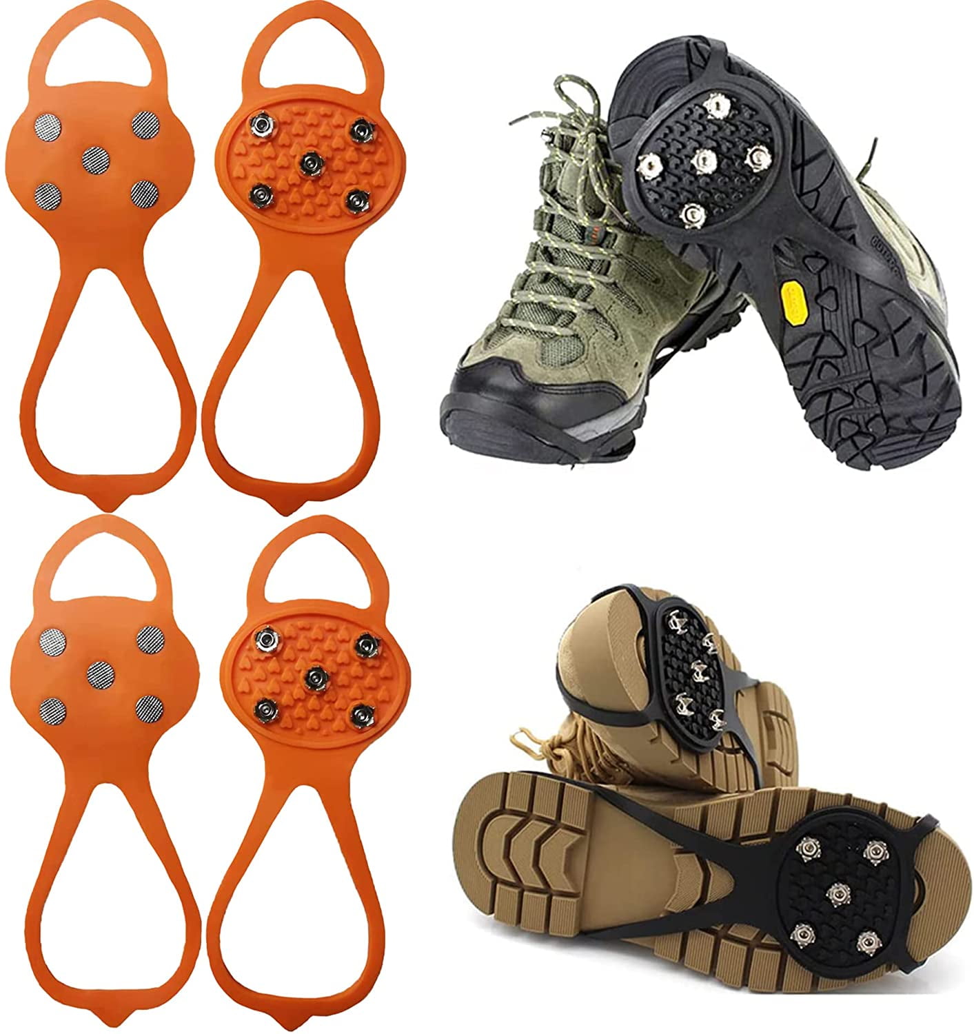 Non Slip Gripper Spike, Ice Grippers Traction Cleats Snow for Shoes and