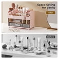 thumbnail image 3 of Soda Candy Makeup Organizer for Vanity with 2 Large Drawers & Brush Holder, Countertop Cosmetic Storage for Bathroom & Dresser, Multi-Purpose Organizer for Lipsticks, Perfumes, Eyeshadows, Skincare, 3 of 6