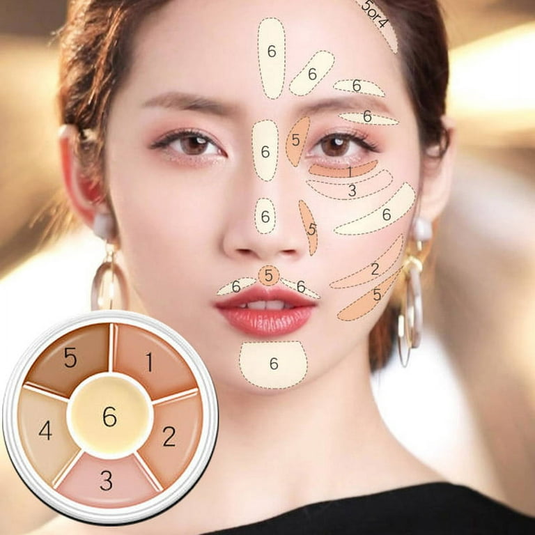 6-Color Concealer Palette Conceal Dark Circles Acne Spots Long Lasting Non-Marking  Makeup Leezi / Liz Zhi Meixin Six-Color Concealer 