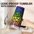 thumbnail image 5 of Double Wall 20oz Geometric Texture Tumbler with Handle, Stainless Steel Insulated Coffee Travel Mug Leak Proof Design, 5 of 5