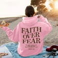 thumbnail image 4 of Faith Over Fear Hoodie for Women Graphic Christian Hoodies with Pockets Hooded Sweatshirt Hoodie Women Pullover, 4 of 5