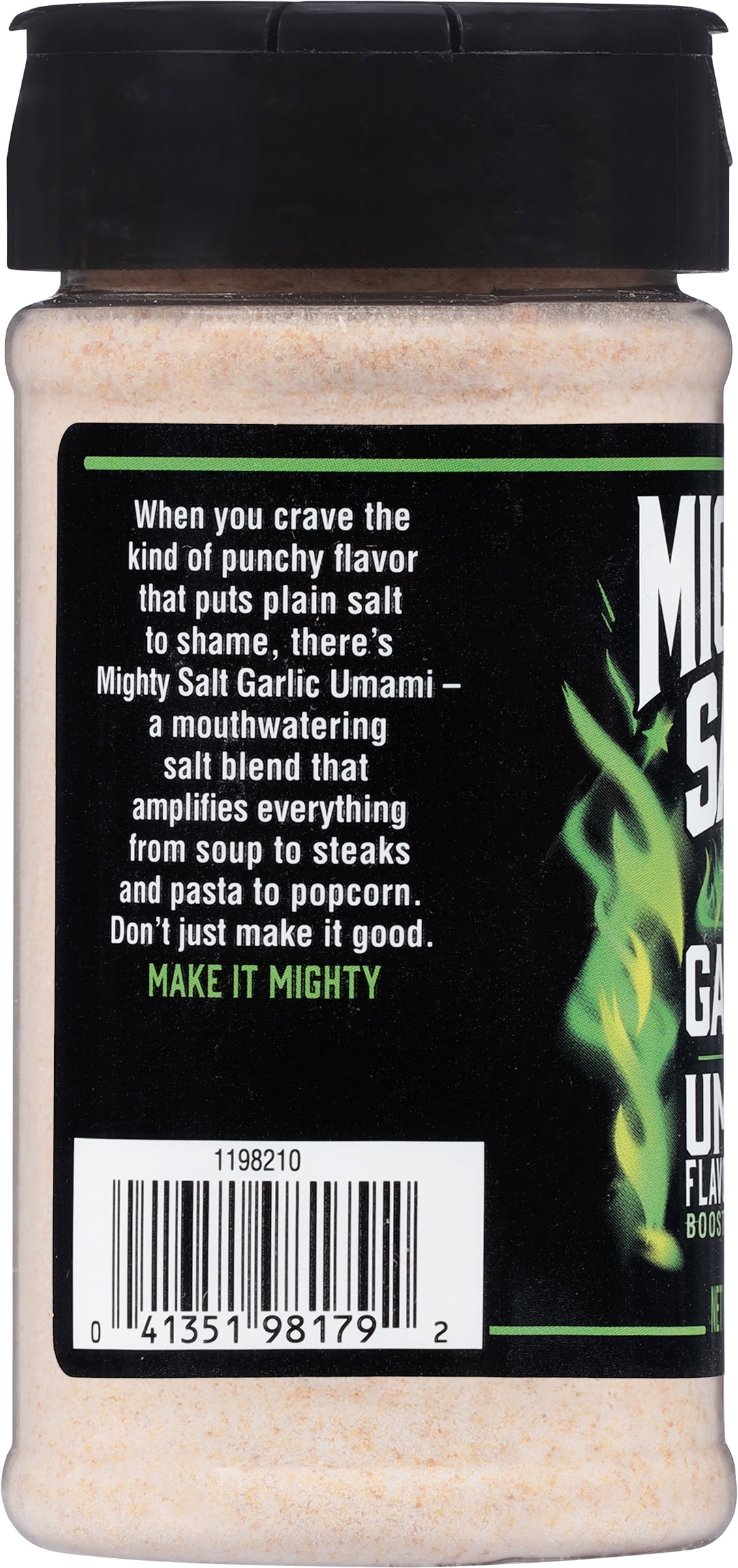 Mighty Salt Garlic Umami Flavored Salt, MSG and Garlic Salt Food Flavoring, 7.7 oz Bottle