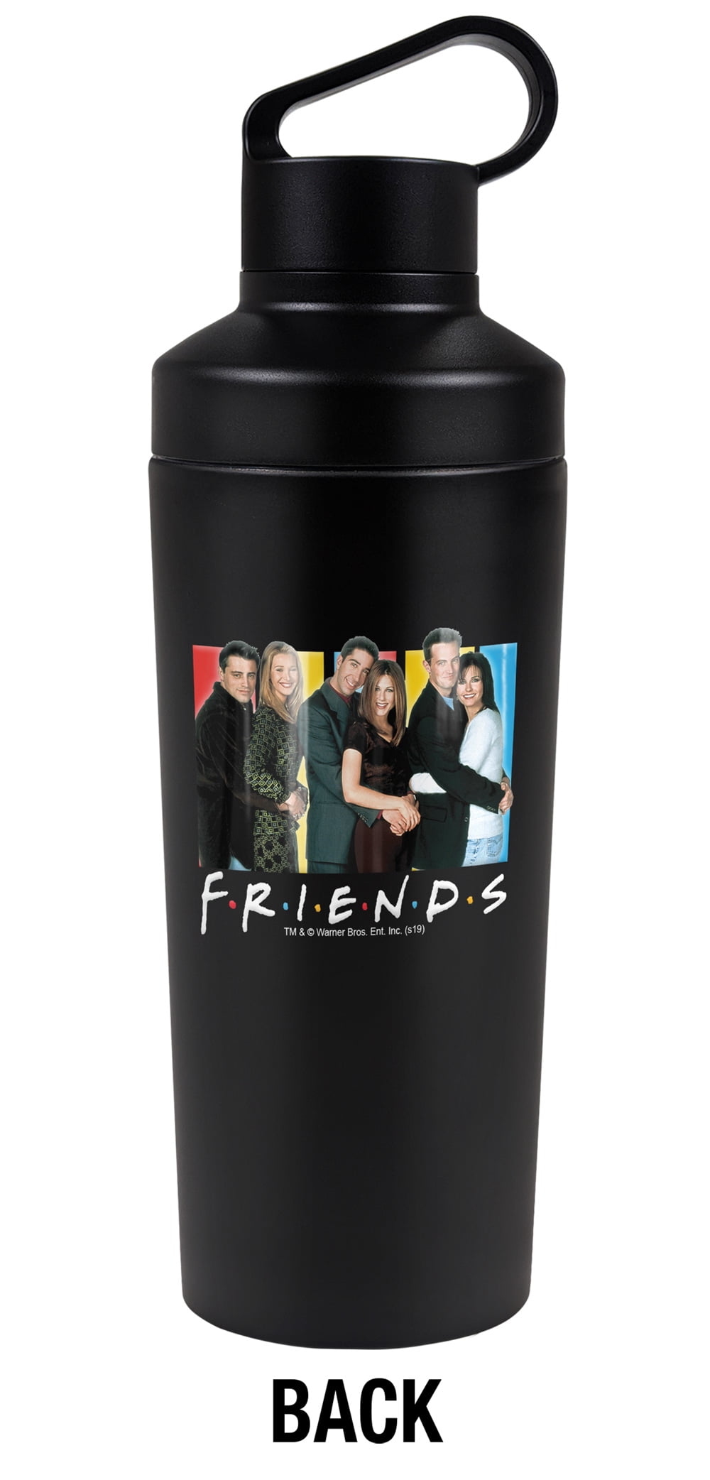 Friends Official It's All About Friends 18 oz Insulated Water Bottle, Leak Resistant, Vacuum Insulated Stainless Steel with 2-in-1 Loop Cap