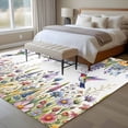thumbnail image 4 of 5'x7' Area Rugs for Living Room Bedroom, Watercolor Floral Washable Rug Carpet Runner Indoor Outdoor, Spring Daisy Sunflowers Wisteria Hummingbird Non Slip Floor Mats Area Rug for Kitchen, Nursery, 4 of 8