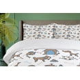 thumbnail image 4 of Ambesonne Bones Duvet Cover Sets, Cartoon Style Dog Elements, 2-King, Cocoa Sky Blue, 4 of 7