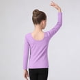 thumbnail image 6 of Asxite Girls Solid Tops Cotton Long Sleeve Crew Neck T Shirt Fall Casual Dance School Uniform, 6 of 6