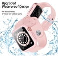 thumbnail image 3 of Waterproof Case Compatible with Apple Watch 41mm Series 7 & Series 8 with Tempered Glass Screen Protector, iWatch Full Protective Hard PC Bumper Case Face Cover for Men Women (41mm, Pink), 3 of 5
