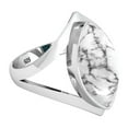thumbnail image 3 of Natural Howlite Ring 925 Sterling Silver Handmade Jewelry, 3 of 10