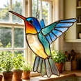 thumbnail image 5 of Stained Glass Suncatcher With Bird Design For Window Decor - Hand-Cut Colorful Glass Art With Hanging Chain For Home, Garden, And Patio Display, 5 of 8