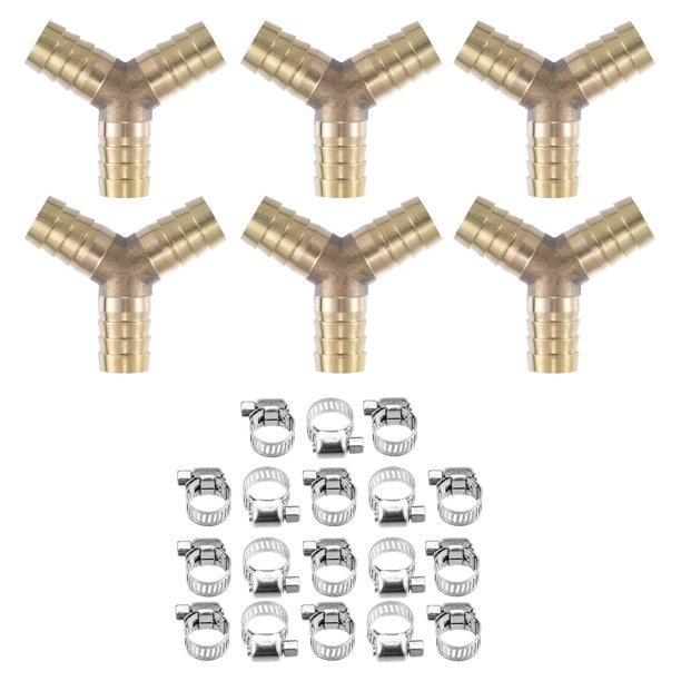 Unique Bargains 6Set 14mm Y Shaped Hose Barb Y Barbed Tube Pipe Fitting