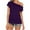 Purple, variant on Ussuma off The Shoulder Tops for Women Womens Tops Women'S Casual off Shoulder Tops Short Sleeve T Loose Summer Blouse Shirt Holiday Saving Solidcolor