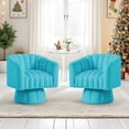 thumbnail image 5 of Korser 360° Swivel Accent Chair with Velvet Upholstered Swivel Barrel Chairs for Living Room, Bedroom,Teal, 5 of 8