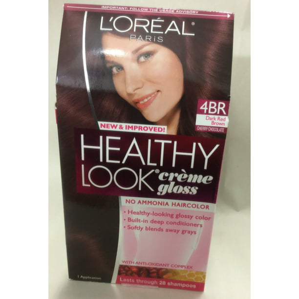 L'Oreal Healthy Look Creme Gloss Hair Color,Dark Red Brown 4BR/ CHERRY  CHOCOLATE 