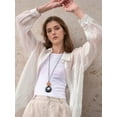 thumbnail image 5 of Womens Button Down Shirts Long Sleeve Ramie Gauze Tops Casual Collared Blouses Loose Fit White M, 5 of 8