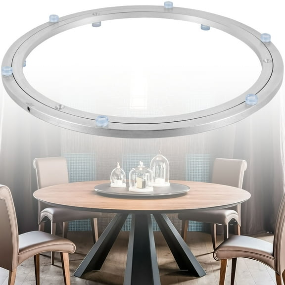 Aluminium Alloy Turntable Bearing, Heavy Duty Swivel Turntable Lazy Susan Rotating Bearing Turntable Round Dining Table Smooth Swivel Plate Hardware, 14inch