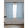 thumbnail image 5 of Sheer Curtains 72 Inches Long, Vintage Sky Blue Semi Sheer Curtains Light Filtering Window Treatment, Farmhouse Retro Solid Color Linen Texture Privacy Voile Drapes for Living Room 52x72 Inch, 5 of 7