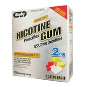 RUGBY NICOTINE GUM 2MG COAT FRUIT NICOTINE POLACRILEX-2 MG LT Brown 100 CT UPC 305363386014