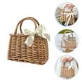 thumbnail image 3 of POINTERTECK Rural Style Hand Basket Hand-woven Flower Holder Decorative Wicker Handbag, 3 of 6