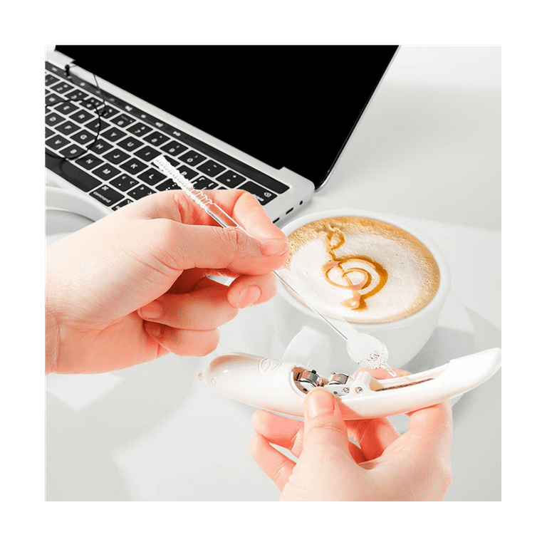 Electrical Latte Art Pen for Coffee Cake Spice Pen Cake Decoration Pen  Coffee Carving Pen Baking Pastry Tools Red 