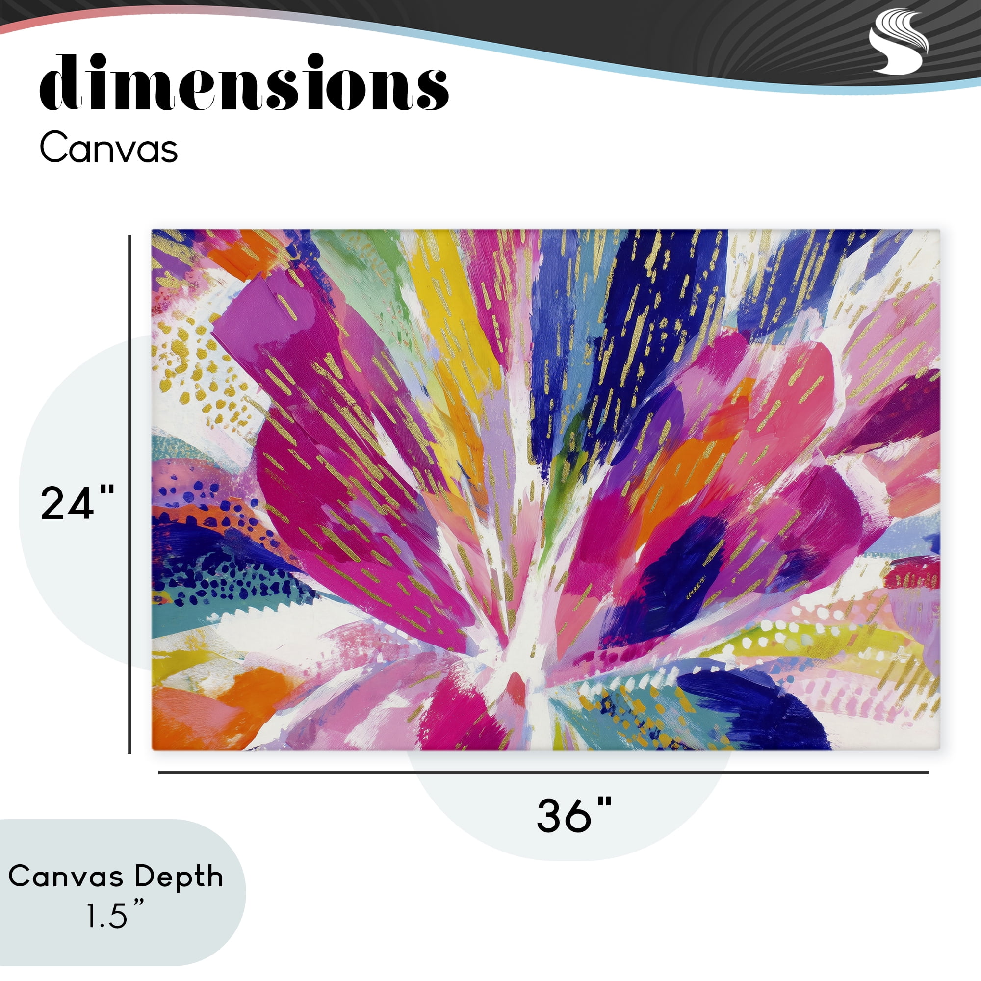 Stupell Industries Flower Burst in Vibrant Tones Canvas Wall Art, design by Chromatic Storm Studio