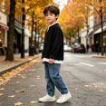 thumbnail image 6 of Boys Long Sleeve V Neck Pullover Sweater - Layered Sweatshirt Top, Soft Casual School Sweater for Everyday Wear, 6 of 8