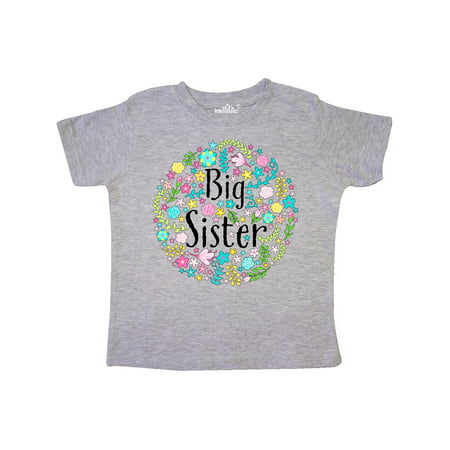 

Inktastic Big Sister with Flower Circle Gift Toddler Boy or Toddler Girl T-Shirt