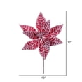 thumbnail image 2 of Vickerman 17" Artificial Red and White Frosted Poinsettia Christmas Stem, 4 per bag, 2 of 2