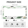 thumbnail image 3 of 2 Pcs Set Watercolor Palm Leaves And Abstract Geometric Triangles License Plate Frames Boho Abstract Geometric Tropical Car License Plate Frame Stainless Aluminum 2 Hole for Girl Women Men Vehicles, 3 of 6