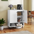 thumbnail image 4 of Gymax Buffet Bahut Armoire de Cuisine à 2 Portes Armoire de Rangement avec Tablette Ajustable, 4 of 10