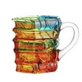 thumbnail image 1 of Taza única de pila de libros, taza de café de cristal 3D, divertido regalo novedoso for amantes de los libros y lectores, 6.5 oz, 1 of 6