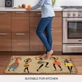 thumbnail image 5 of Brown Boho Doormat Outdoor Entrance 24"x36", Farmhouse Vintage Ethnic African Women Absorb Moisture Dirt Door Mats, Non-Slip Rubber Backing Floor Mats Indoor, Low-Profile Front Door Rugs, 5 of 9