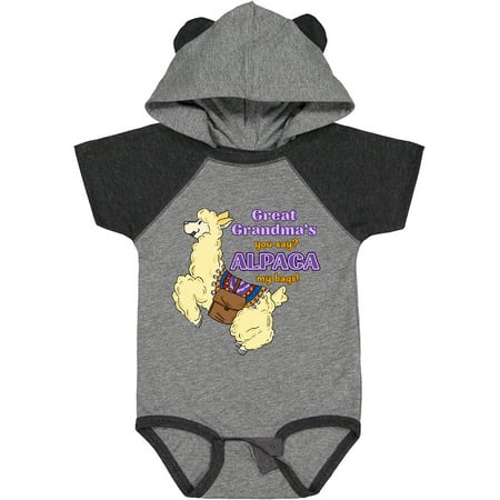 

Inktastic Cute Jumping Alpaca-Great Grandma s You Say ALPACA My Bags! Gift Baby Boy or Baby Girl Bodysuit