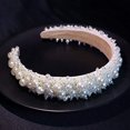 thumbnail image 2 of Diademas de perlas de imitación para mujer, diademas blancas con diamantes de imitación, aro para el pelo para novia, accesorios de boda para niñas, 2 of 5