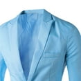 thumbnail image 4 of Lovskoo Men's Single Button Solid Color Casual Business Suit Top Sky Blue, 4 of 4