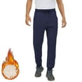 thumbnail image 3 of Iugvhana Men's Thermal Fleece Jogger Pants Sherpa Lined Sweatpants Winter Warm Thick Track Pants with Drawstring Elastic Waist Trousers Blue S, 3 of 8