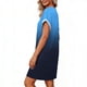 thumbnail image 4 of TaTaai Women's Fashion Solid Color V-Neck Short Sleeve Loose Dress Casual Comfortable Polyester Fabric Breathable Midi Dress Versatile for Spring Summer Daily Dating Party Work Vacation Gift, 4 of 5