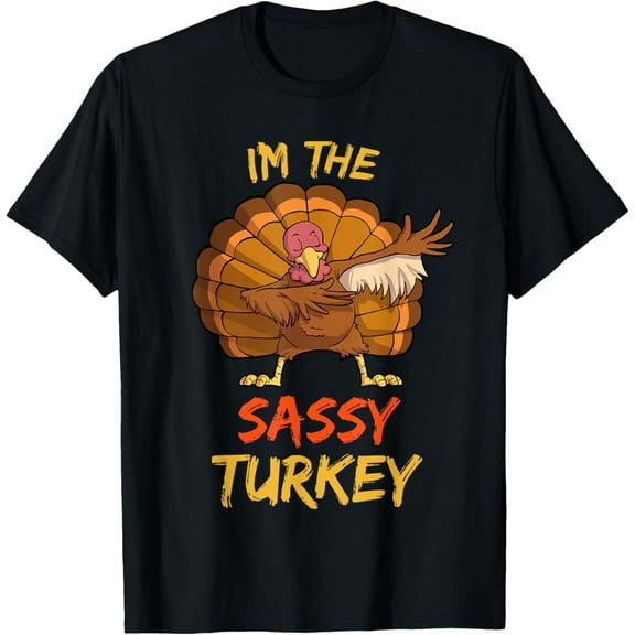Sassy Turkey Matching Family Group Thanksgiving Party Pajama T-Shirt